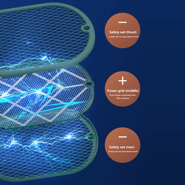 2-In-1 Elektromos Rovar Ütő Swatter Zapper 4000V Usb Újratölthető Nyári Szúnyog Kill Fly Bug - Image 5
