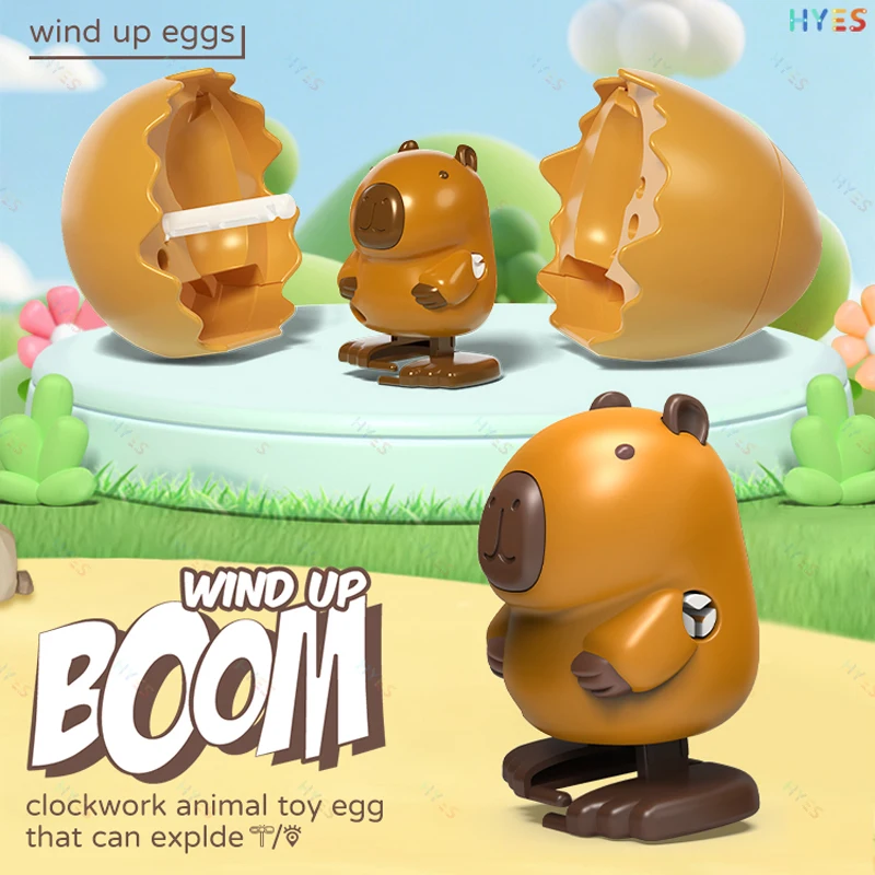 HYES – œuf rebondissant hydrochoérus, jouets à remonter, bête amusante et mignonne, incubateur d'œufs pour animaux de compagnie, marche, jouet à remonter, cadeaux pour enfants, noël, pâques