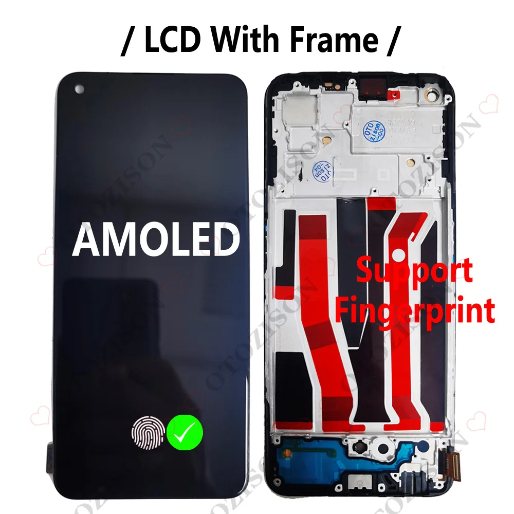 Super AMOLED LCD With Frame For OPPO Reno5 Z Display CPH2211