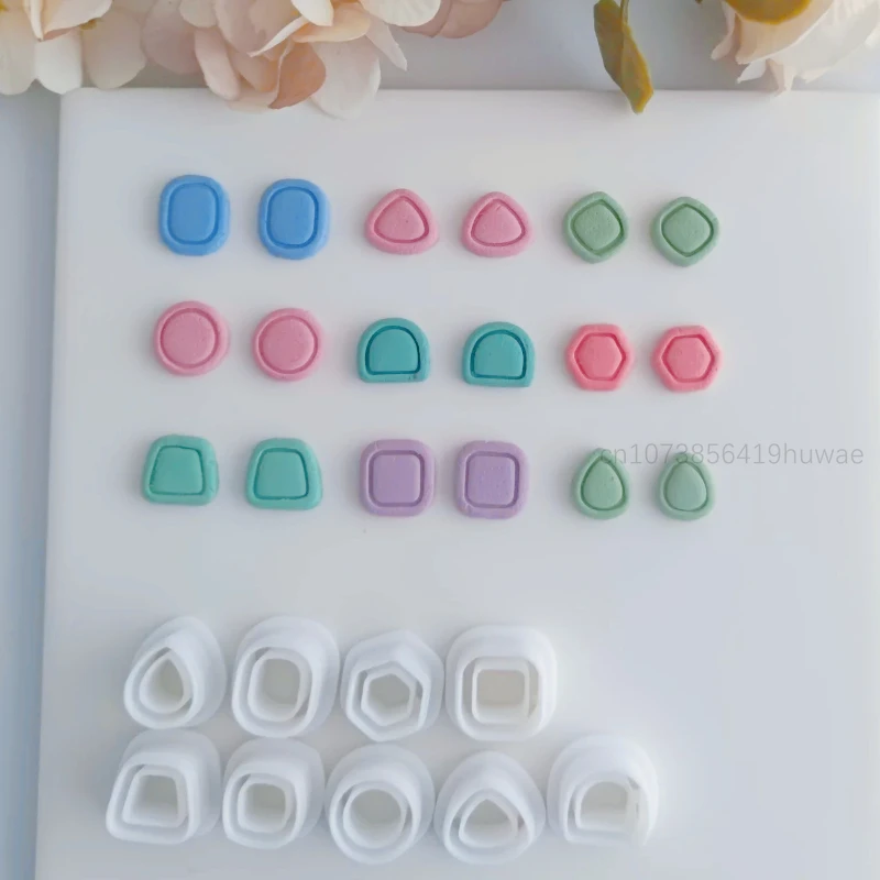 Mini Earrings Geometric Lines Square Circles Polymer Clay Cutters Earring Pendant Jewelry Soft Pottery Clay Cutting Tools 14mm polymer clay tools
