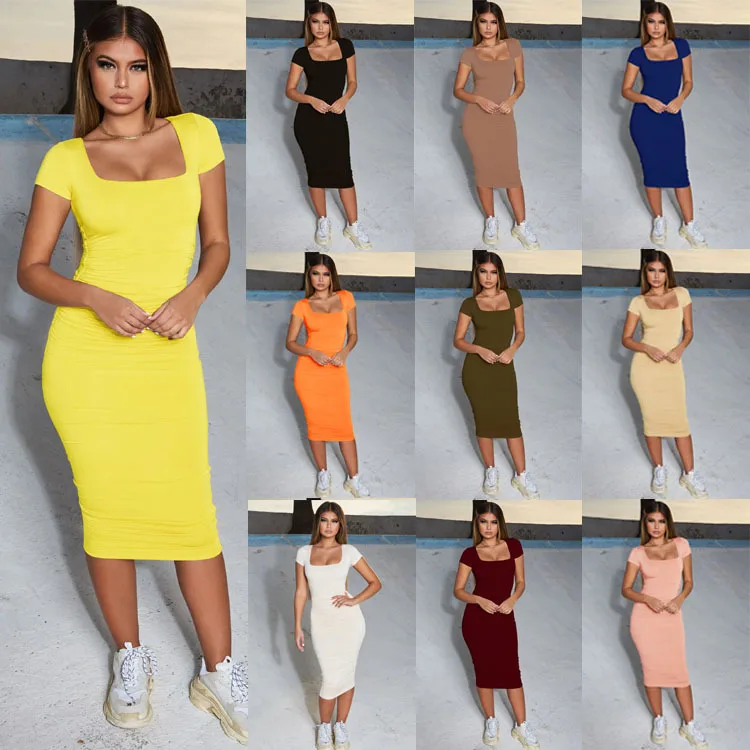 Women's Long Dress – Slim Fit – Stretch Fabric – Sleeveless – Square Neck – Backless Elegance main image 1