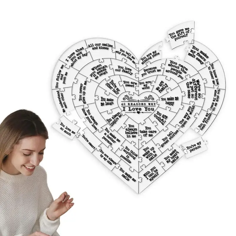 

Heart Puzzles For Adults The Day I Met You Acrylic Puzzle Set Shatterproof Puzzles For Souvenir Cute Puzzle Set For Anniversary