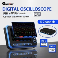 Oscilloscope numérique USB et WiFi TOOLTOP OS-5C, 5 canaux, bande passante 1 MHz, oscilloscope sans fil 4,3 pouces, test électronique en laboratoire 1