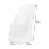 Acrylic Vertical Stationery Shelf Transparent PET Desktop File Storage Box Organizer Brochure Holder Acrylic Pamphlet Display 6
