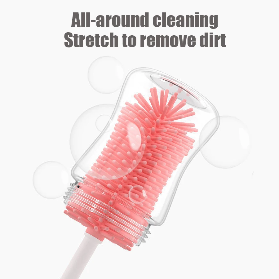 Bottle Cleaning Brush Set Silicone Baby Bottle Nipple Brush