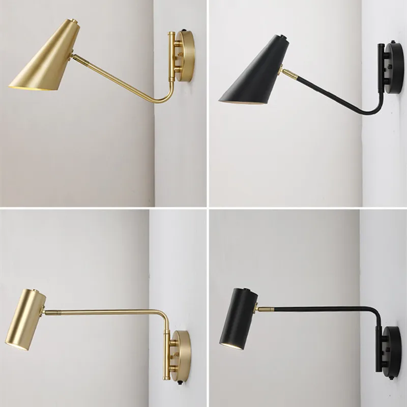 

Industrial Long Arm Wall Light Adjustable E27 Folding Wall Sconce Lamp with Switch Plug Study Bedroom Bedside LED Reading Lamp