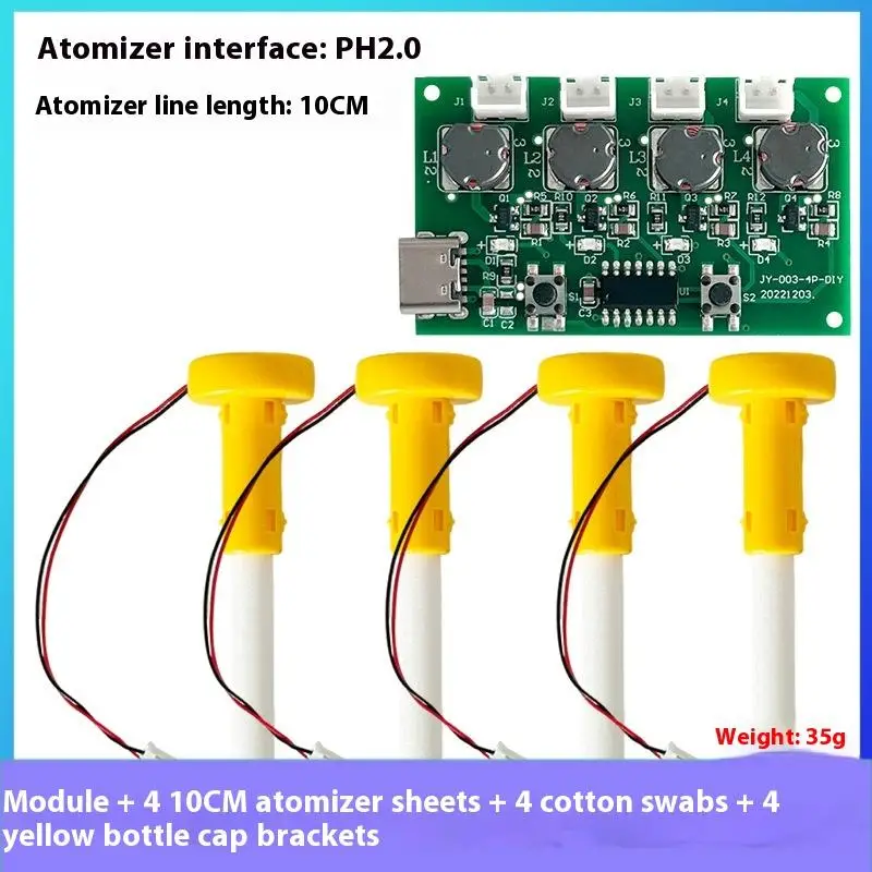 Four Spray Humidifier Type-C USB Mini Humidifier DIY Kits Mist Maker And Driver Circuit Board Atomizer Sheet With Stand 4