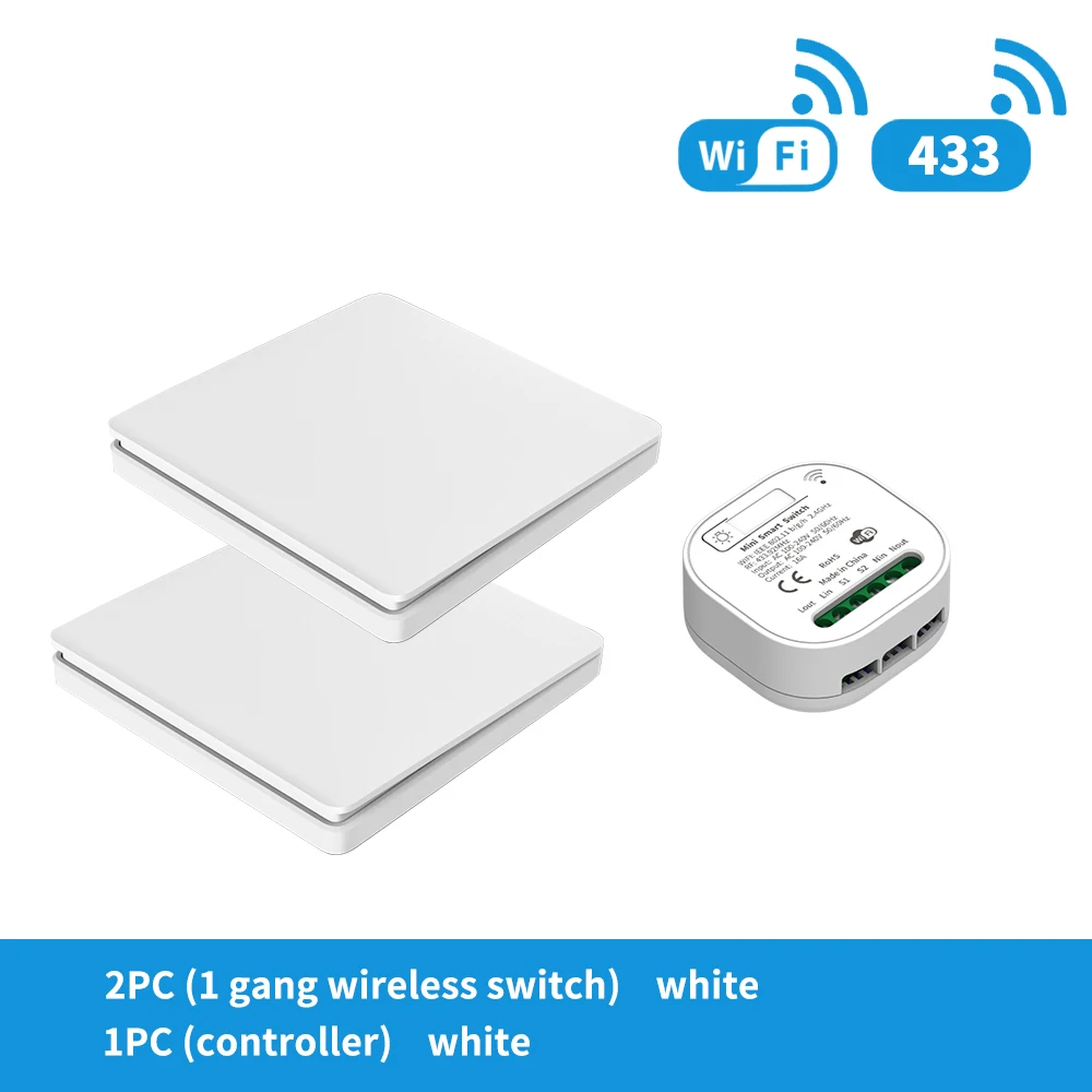 GERMA 16A WIFI Switch Smart Home Tuya App Remote Control Smart Timer Switch No Battery Light Switch Work with Google Home Alexa 