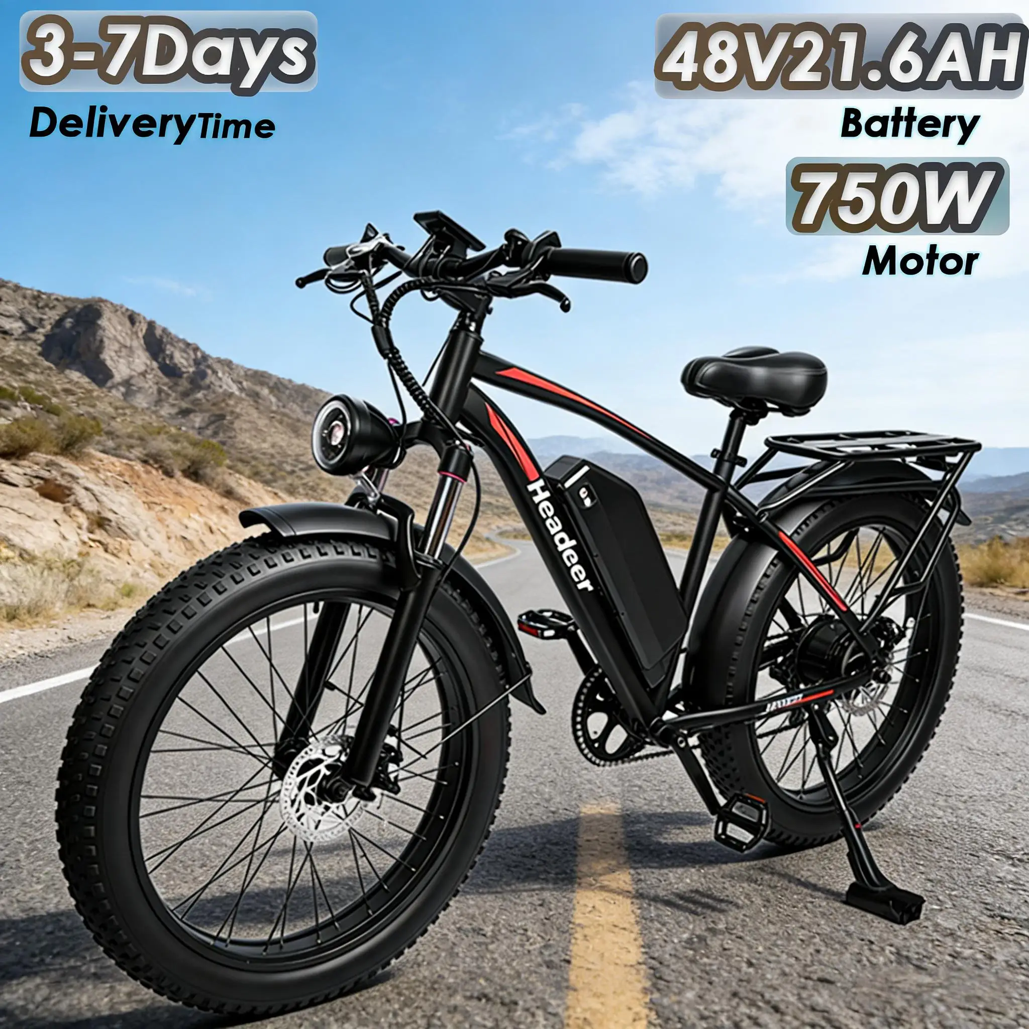 Rower Elektryczny HEADEER BD2640 Silnik 750W z Polski za $764.3 / ~2847zł