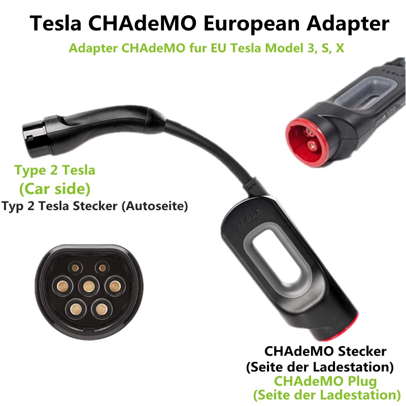 verkrachting Flipper Aanvrager Ev Tesla Electric Vehicles Adapter Chademo For (iec 62196 Type2) Dc Charger  For Europe Models Tesla Model S, Model X, Not Suppor - Battery Cables &  Connectors - AliExpress
