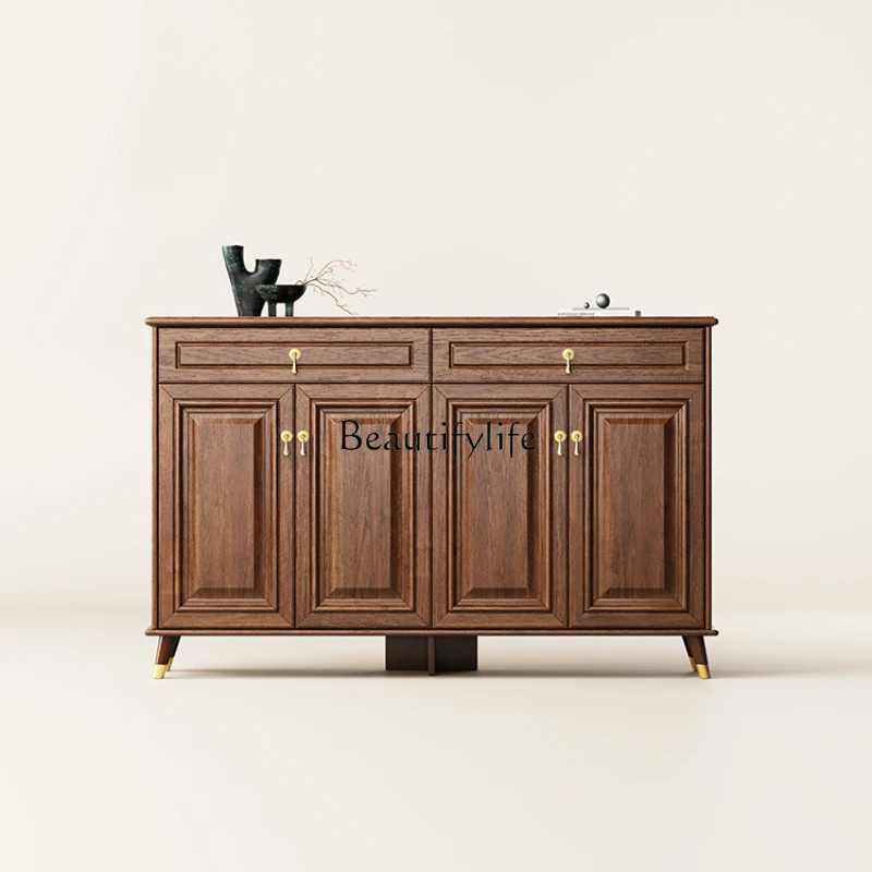 

Solid Wood Shoe Cabinet Household Entrance Multi-Functional Living Room Decorative Locker