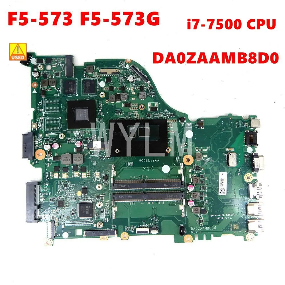 

Материнская плата DA0ZAAMB8D0 i7-7500 для процессора, для ACER Aspire N16S-GT1-KB-A2 NBGD911003, материнская плата для ноутбука, протестирована на 100%, б/у