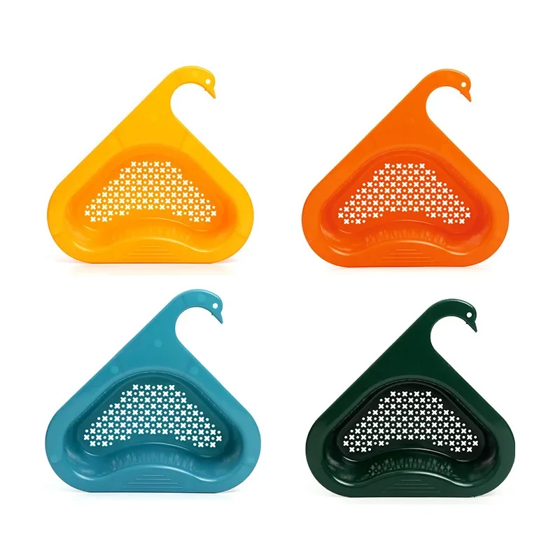 Swan Shape Kitchen Sink Multifunctional Sink Filter Shelf Fruit Vegetable Drainer Sponge Rack Storage Tool Basket Assessories