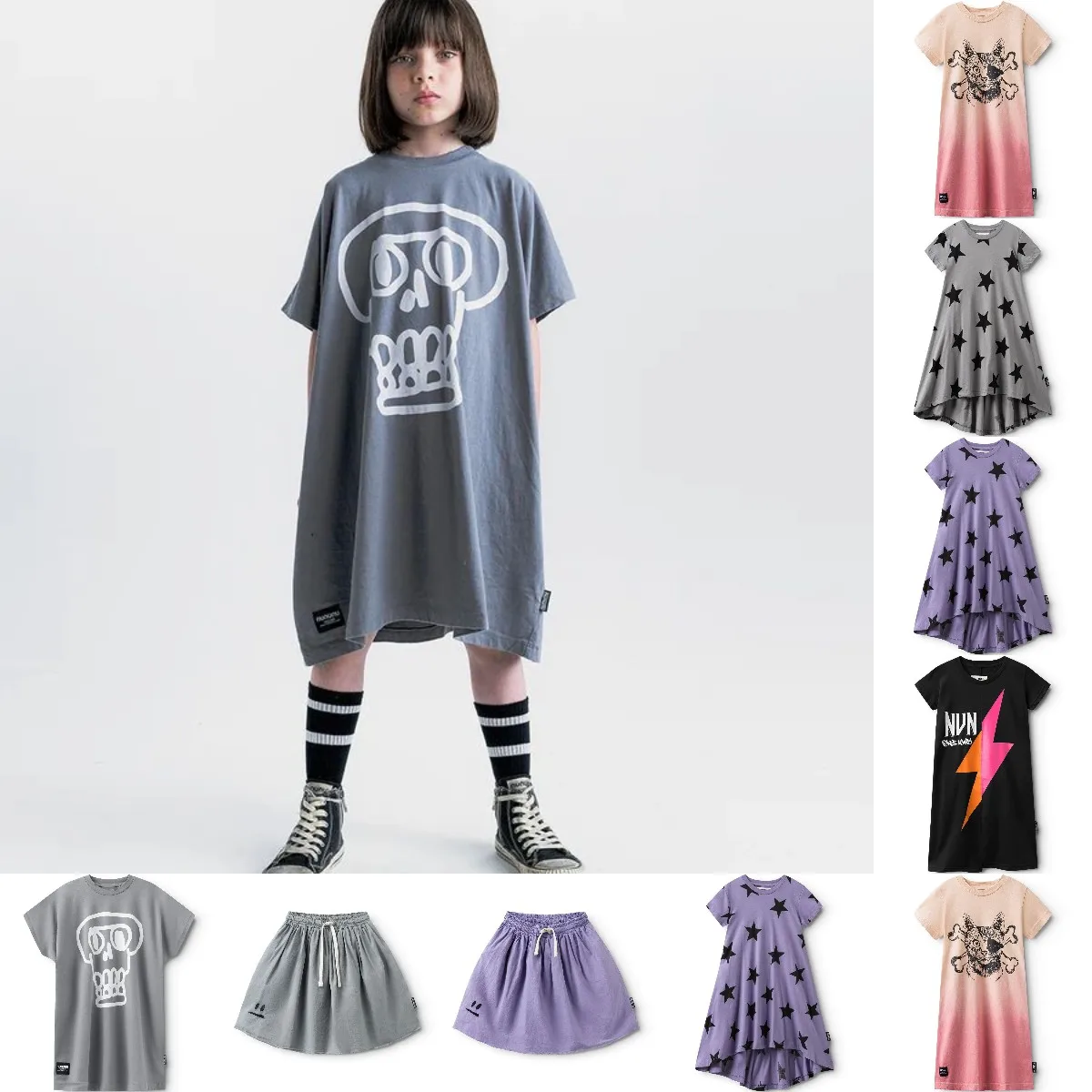 

Детская длинная короткая юбка со звездами и мультяшным улыбающимся лицом, весна/лето/осень 2024