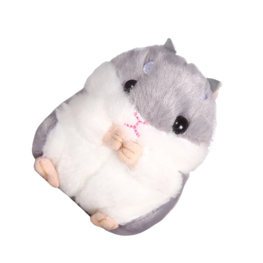 

Plush Keychain Stuffdd Keyring: Plush Grey Hamster Hanging Ornament for Keychain Keyring Purse Wallet Handbag Backpack Decor