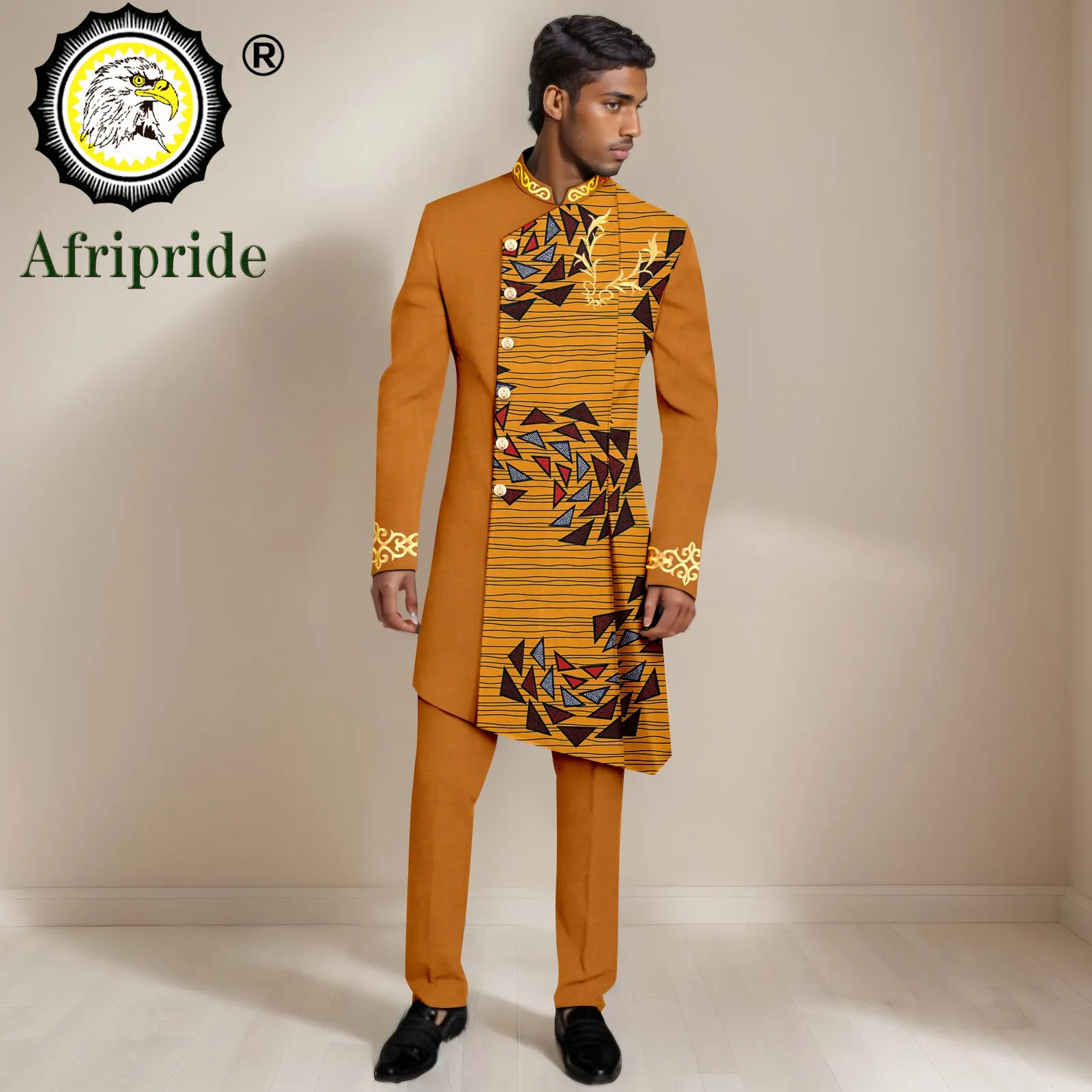 

Men`s Bussiness Suit Embroidery Single Breasted Slim Fit Blazer and Trousers 2 Piece Set Print Outfits African Clothes 2416049
