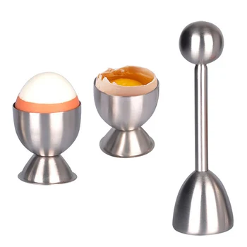 Apriscatole per uova Portabicchieri per uova in acciaio inossidabile Topper per uova sode e dure Cracker Utensili da cucina Gadget per cucinare 1