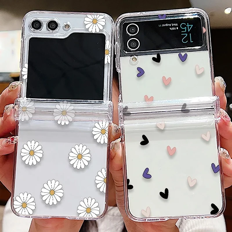 Transparent Love Flower Shockproof Phone Case - Slim Hard Protective Cover
