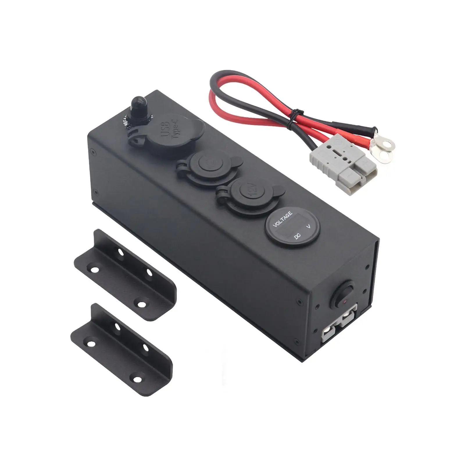 USB 전원 콘센트 디지털 전압계 회로 차단기, 자동차 충전기 콘센트 소켓 패널, 마린 밴 트럭 RV용 휴대용, 12V