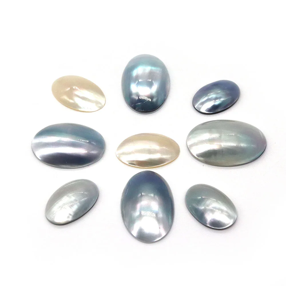 

Oval Shape Natural Seawater Shell Beads Trendy Charms DIY Jewelry Making Supplies Ring Bracelet Necklace Earrings Accessories