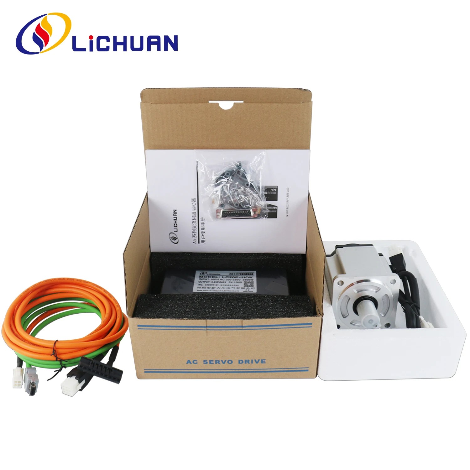 Lichuan A5 200W 400W 600W 750W 1000W AC Servo Motor Controller Driver Kit 220V AC Servo Motor Driver Kit for Automated Machine