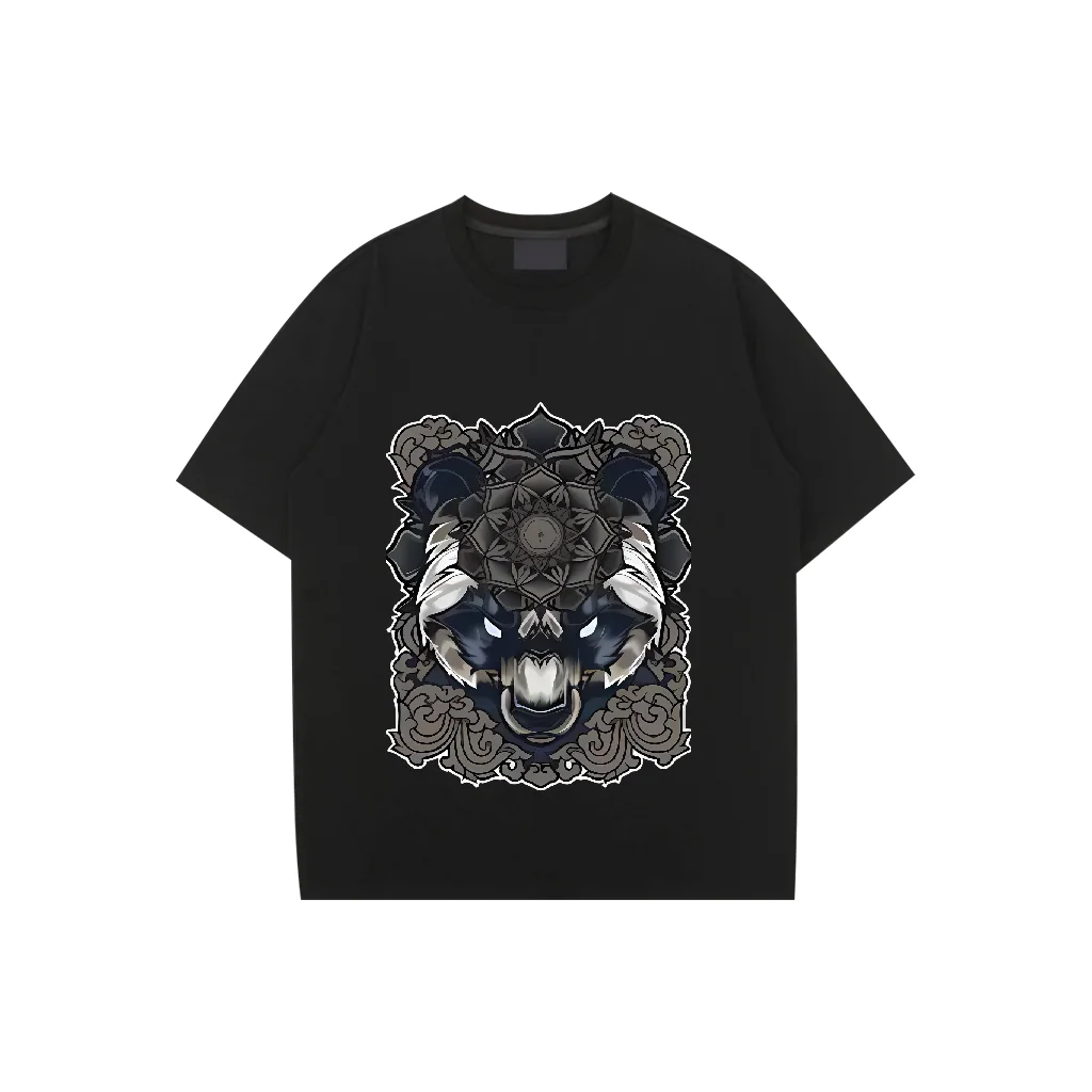 

Fierce Bear Prints T-shirts Oversize Tops Harajuku High Quality Short Sleeve T-shirts Man Hot Sale Fashion Casual Neutral Street