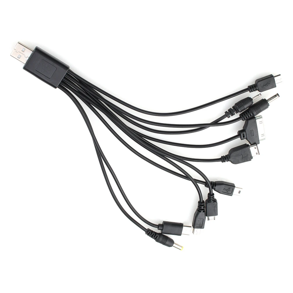 다기능 USB 데이터 와이어 코드, 10 인 1 멀티 헤드 충전 충전 케이블 500 개