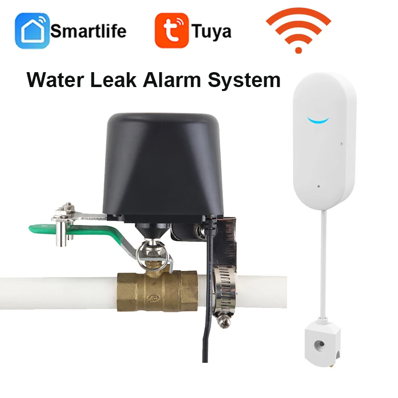 

Tuya WIFI Smart Water Leakage Alarm Immersion Sensor Water Sensor Intelligent Linkage Manipulator Valve Protection Against Leaks