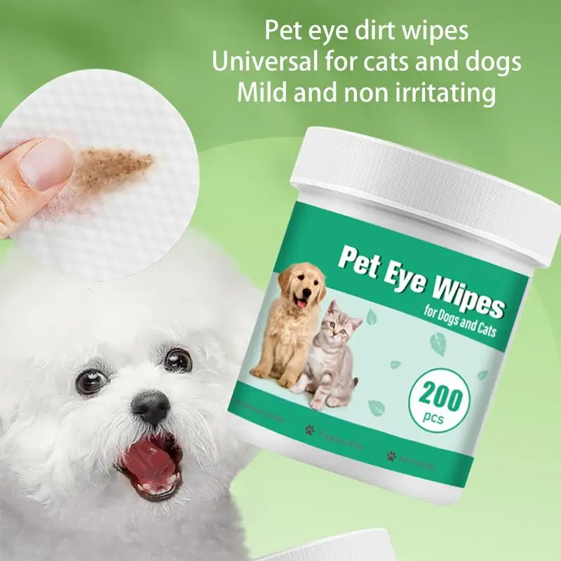 Dog Ear Cleaning Wipes 200-Count Eye Wash Pads For Dogs Travel Size Eye Wash Pads Prevents Tear Stains Keep Your Dog's Eyes 4