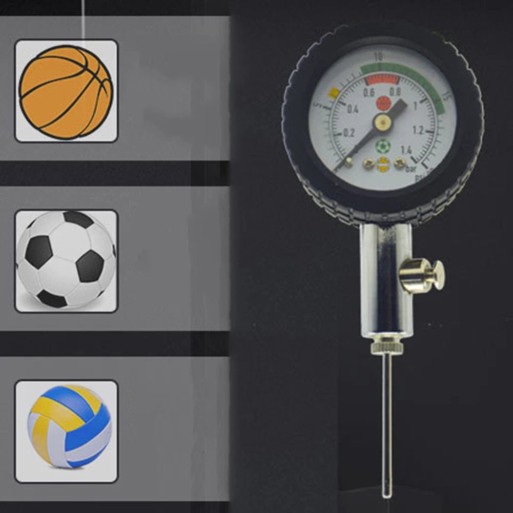 

Ball Pressure Gauge For Football Basketball Handheld Barometer Stainless Steel With Cover 0-20psi Ball Pressure Gauge