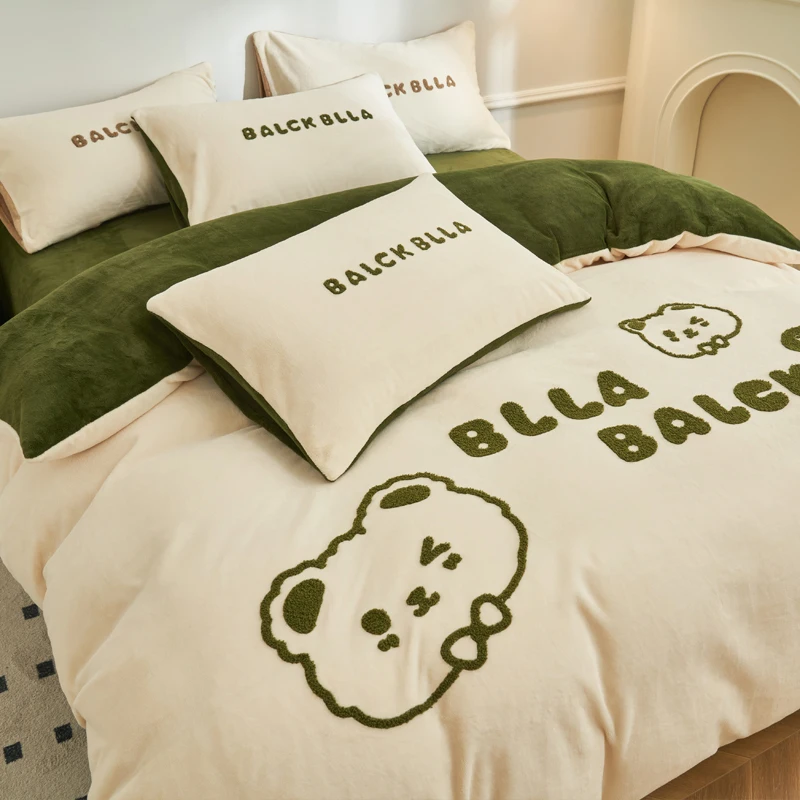 

1pc Warm Duvet Cover For Bed Coral Fleece Comforter Cover for Winter Single/Queen/King housse de couette (without pillowcase)