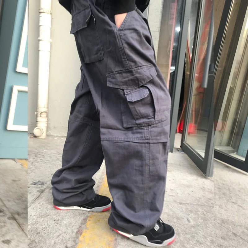 150kg Plus Size Fat Men's Work Cargo Pants Male Loose Multi-pocket Casual Straight Sports Trousers Outdoor Tactical Baggy Pants casual pants hiking pants