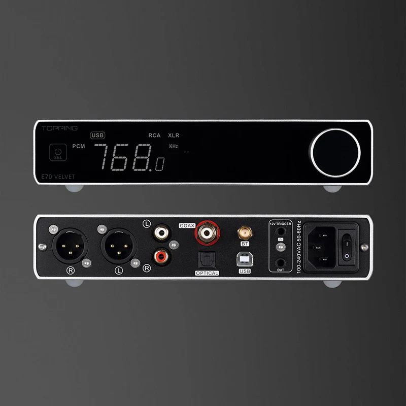 Фото TOPPING E70 бархатный декодер AK4499EX XU316 DSD512 PCM768kHz Bluetooth 5,1 LDAC 24 бит/96 кГц с дистанционным управлением E70V DAC №3