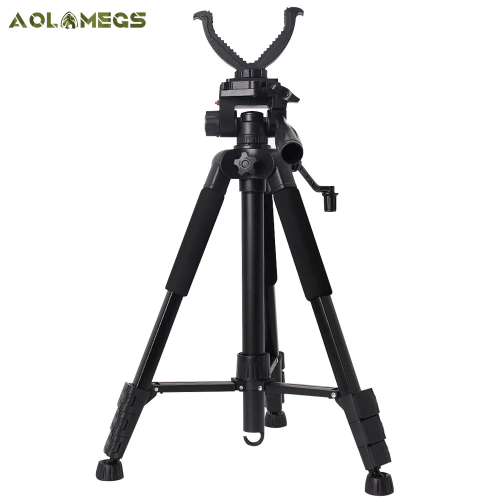 Heavy Iron Hunting Tripod w/ V-Yoke Shooting Rack Adjustable Outdoor Hunt Shoot Accessories Stick Rack Universal Camera Bracket hunting shooting rack