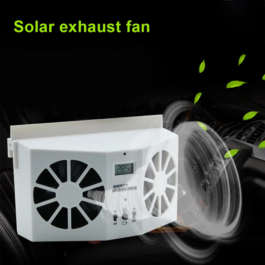 Solar Power Car Fan 3-Fan Car Exhaust Fan Air Purifier Car Radiator Fan  Front/Rear Window Air Vent with Rechargeable Battery