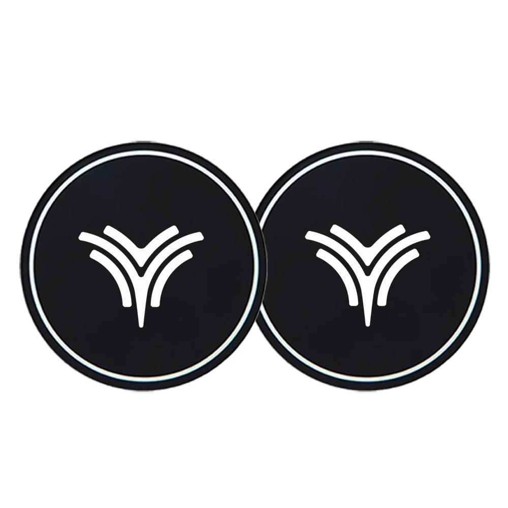 2PCS Car Cup Holder Mat Leather Water Coaster Decoration For NETA V Nezha U Nezha NO1 Car Styling Accessories
