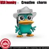 DSN Jewelry 925 Silver Charm Customized disney style Cartoon duck Child's Play Charm Luxury Jewelry Accessories personality Gift
