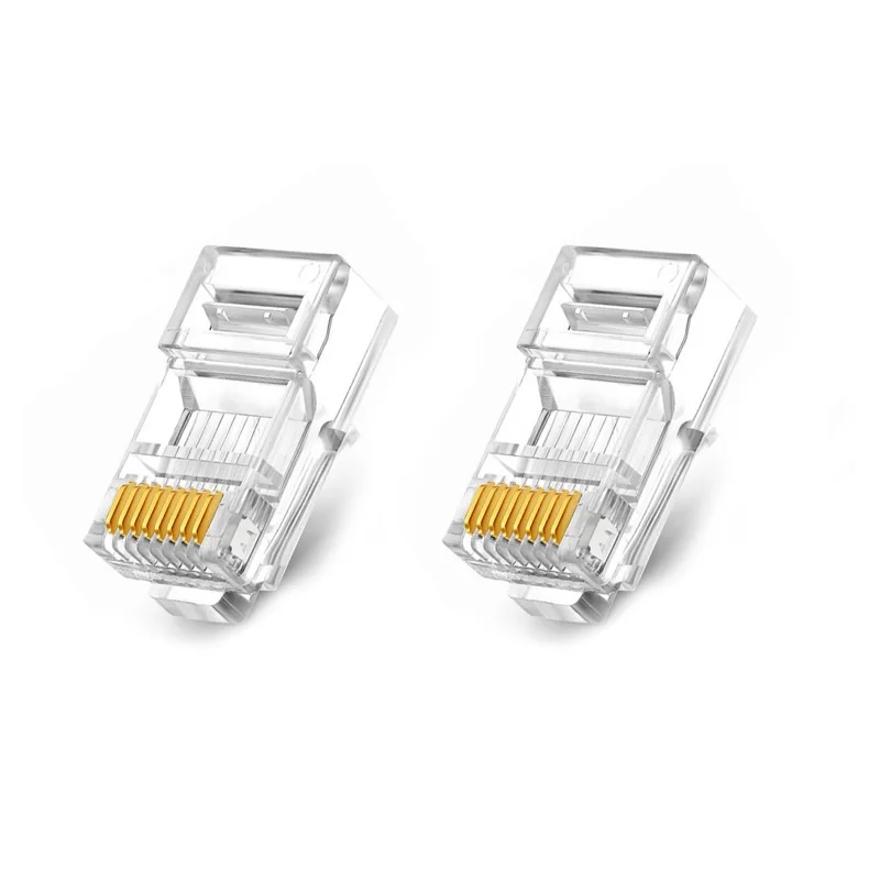 Network cable connector 50/100Pcs Category 5 unshielded 8p8c gold-plated RJ45