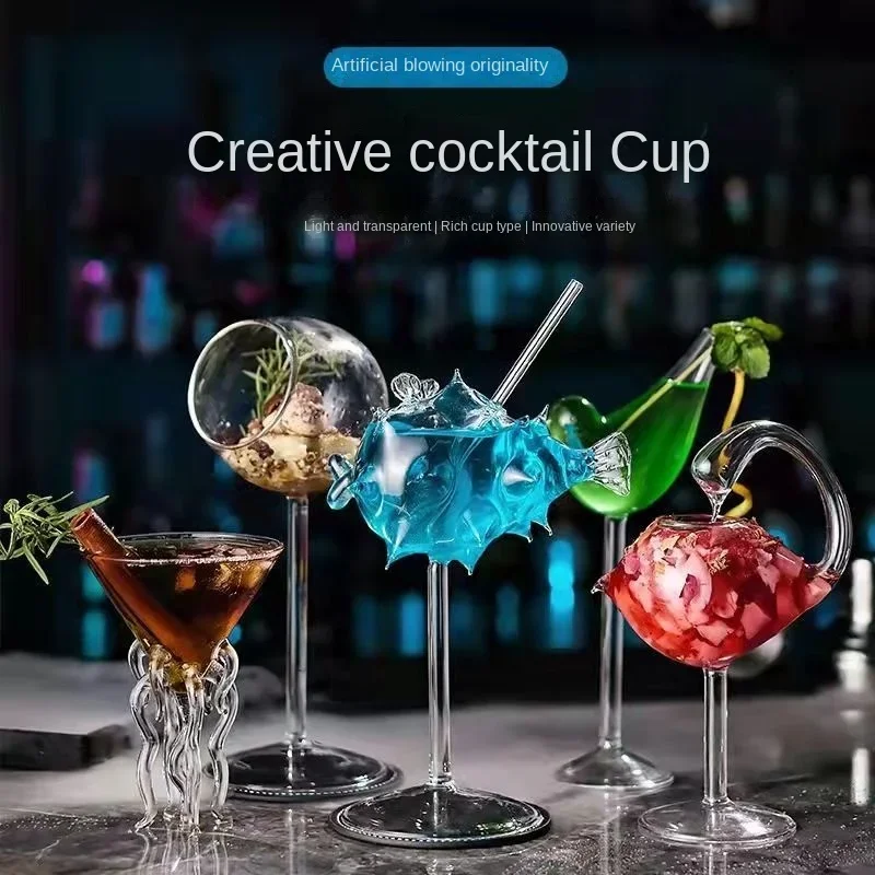 Martini Cocktail Glass Creative Screw Spiral Straw Molecule Wine Glass  Champagne Goblet Party Bar Drinking Glasses Kitchen Tools - China Glassware  and Coffee Mug price