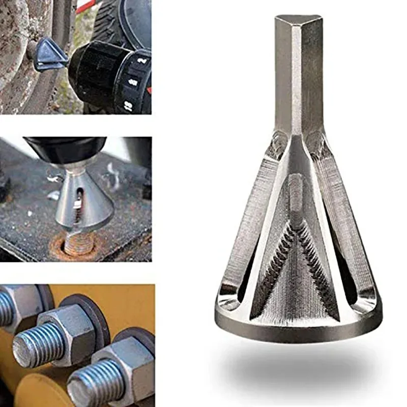 Metalworking Stainless Steel Deburring External Chamfer Tool Three Slots Triangle Shank Removing Burr Tool Silver cylinder head porting tools
