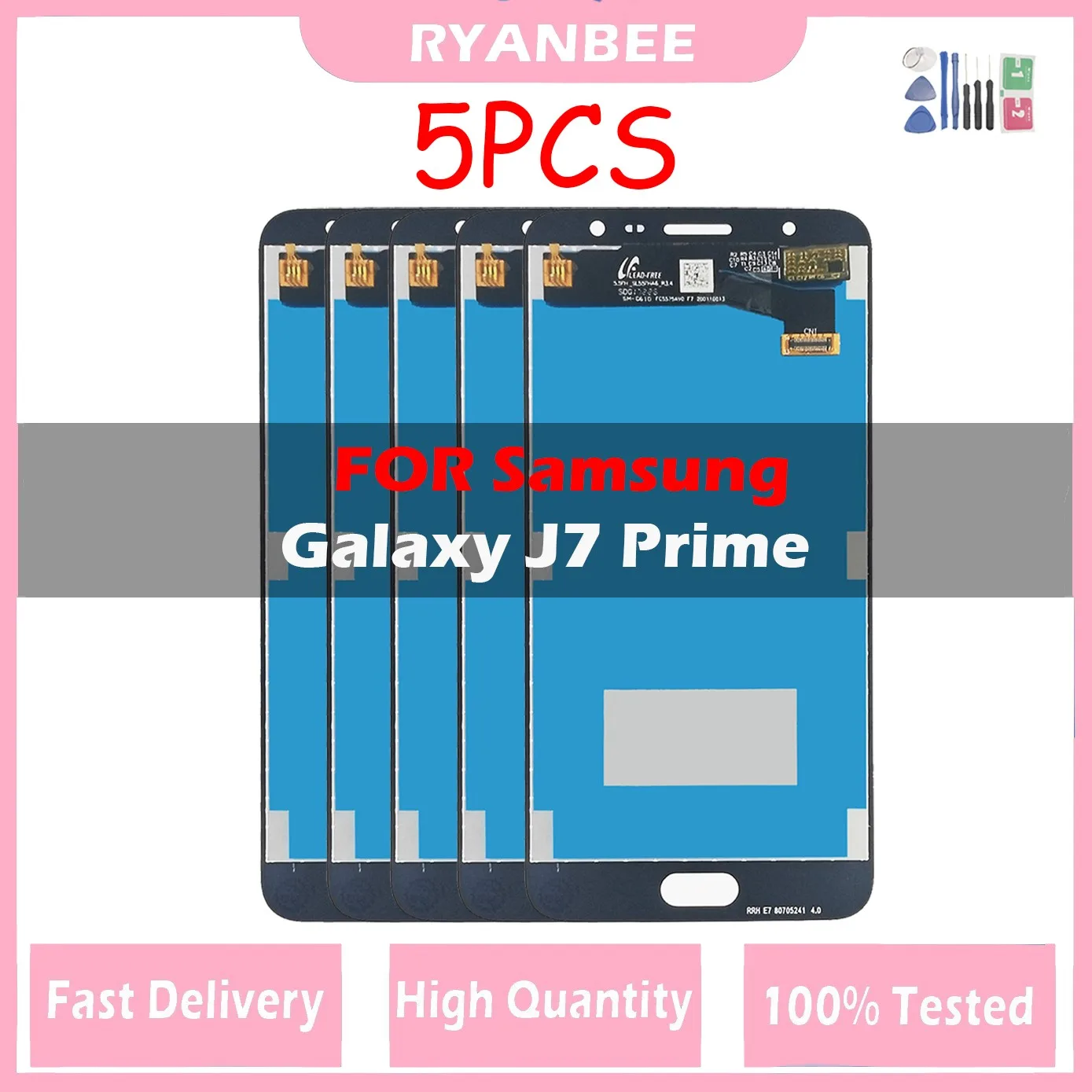 5 Pz/Lotto 5.5 "Nuovo Display Lcd Per Samsung Galaxy J7 Prime G610 G610F On7 2016 G6100 Display Touch Screen Senza Cornice