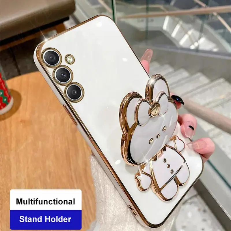 Premium Mirror Plating Phone Holder Case with Stand Cover – Stylish Protection