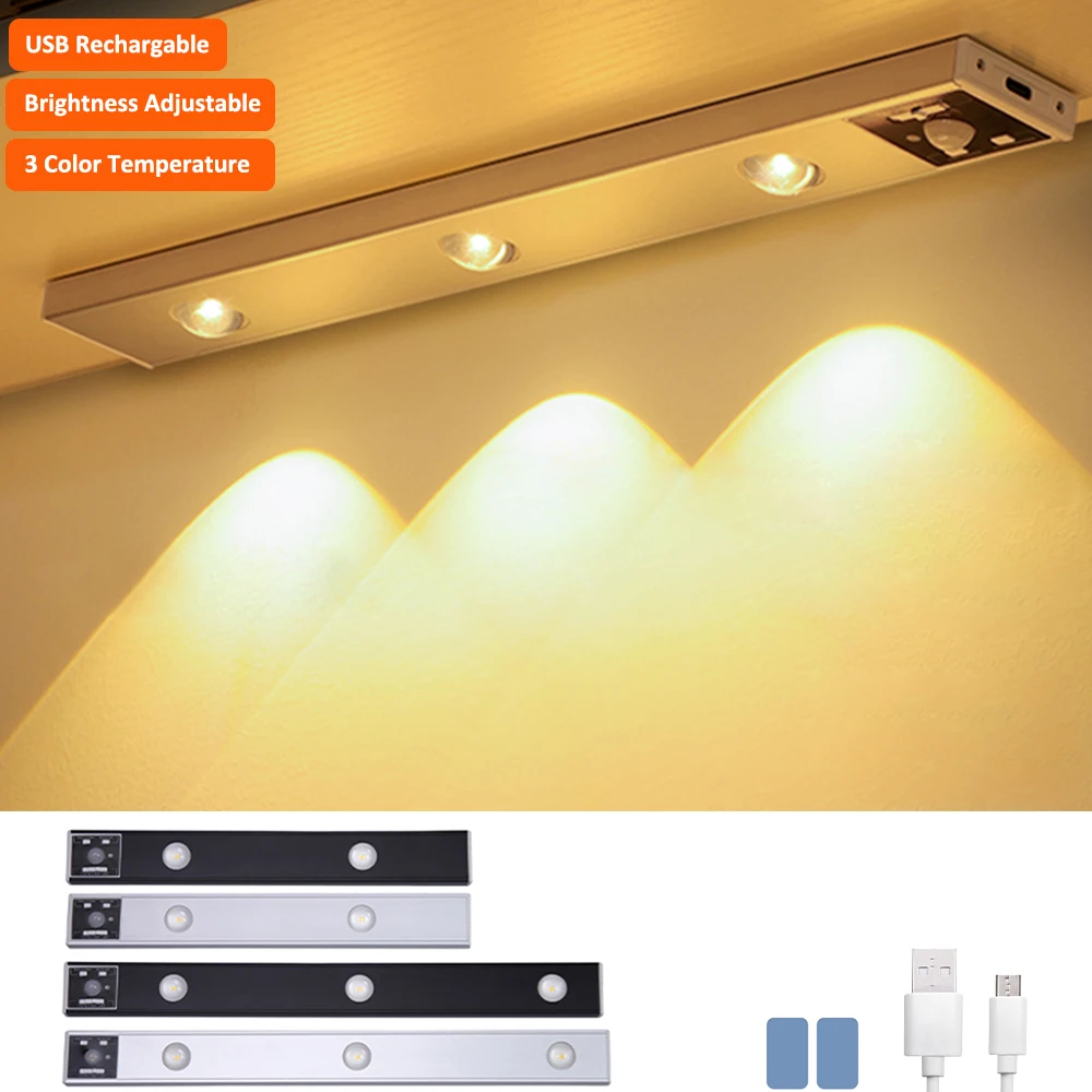 

Cat Eye Motion Sensor Under Cabinet Light Magnetic Sunction USB Charging Brightness Adjustable 3 Color Temperature Night Light