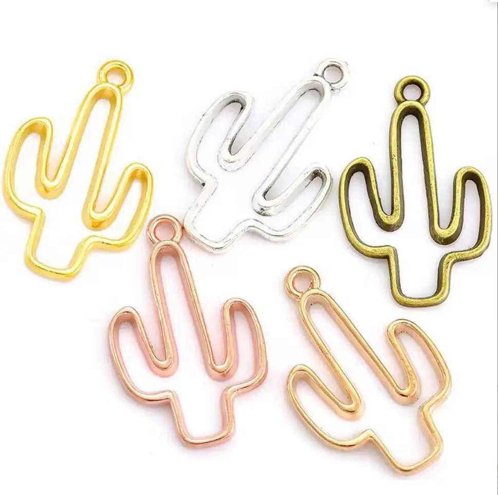 

100pcs Tibetan Silver Color Cactus Charms Pendants For Necklace Bracelet Jewelry Making DIY Handmade 25*16mm F0165
