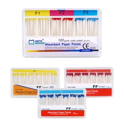 100pcs/box Dental Absorbent Paper Points Root Canal Absorption Endodontics Taper F1 F2 F3 Cotton Fiber Tips Dentist Matirial