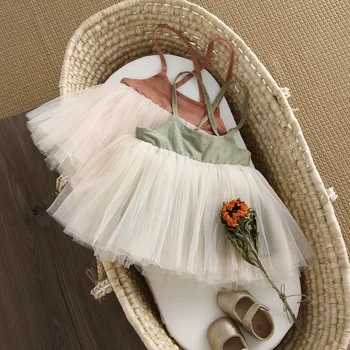 Abito da principessa per bambina Abito da festa di compleanno per neonata senza schienale per 0-4 anni Abito da tutu per bambina