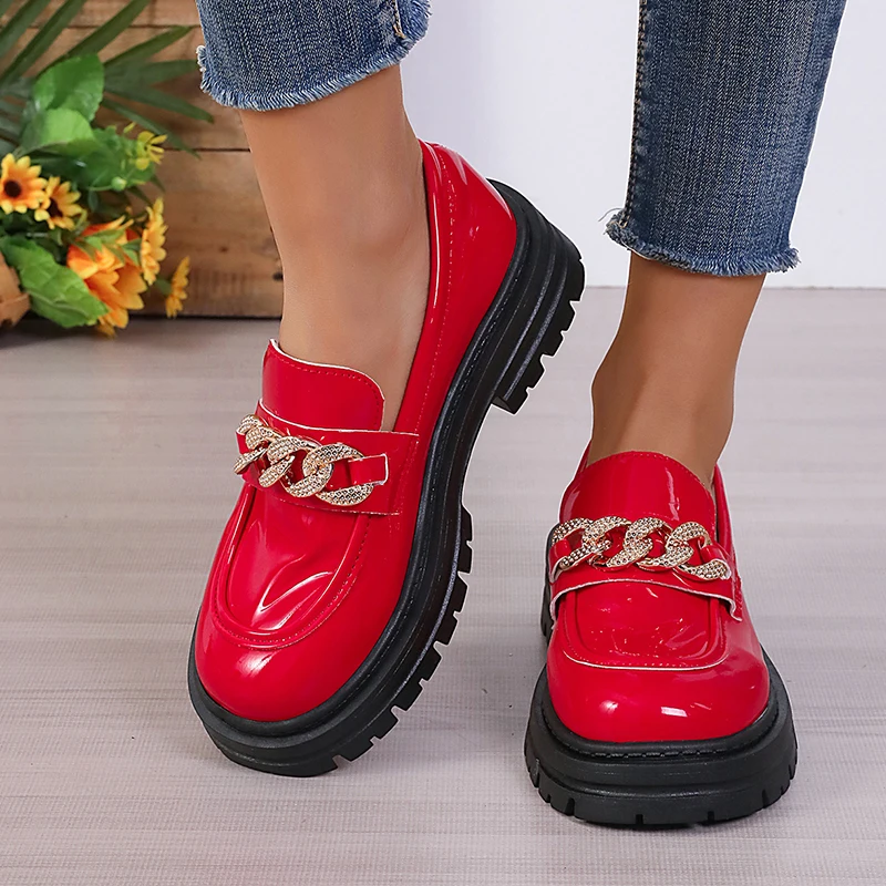 

Женские спортивные туфли на среднем каблуке, удобные лоферы на платформе с кристаллами, новая модель 2024 года, модная дизайнерская брендовая трендовая женская обувь для прогулок