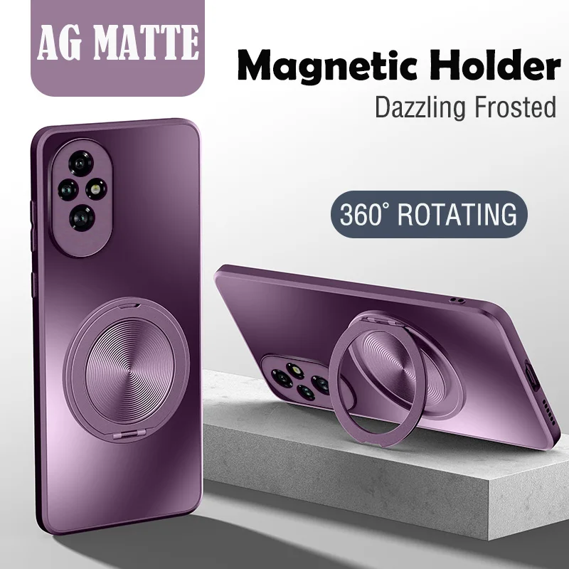 Enhanced Product Title: Premium Shockproof Hard Matte Phone Cover with Magnetic Ring Holder