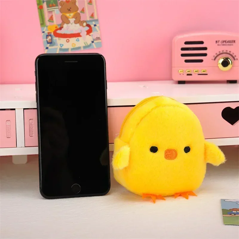 Plush keychain plush coin purse plush key chain wallet keychains 1pc 12cm Kawaii Cartoon Children Animals Plush Coin Purse Keychain Headphone Wallet Card Bag Pocket Pendant