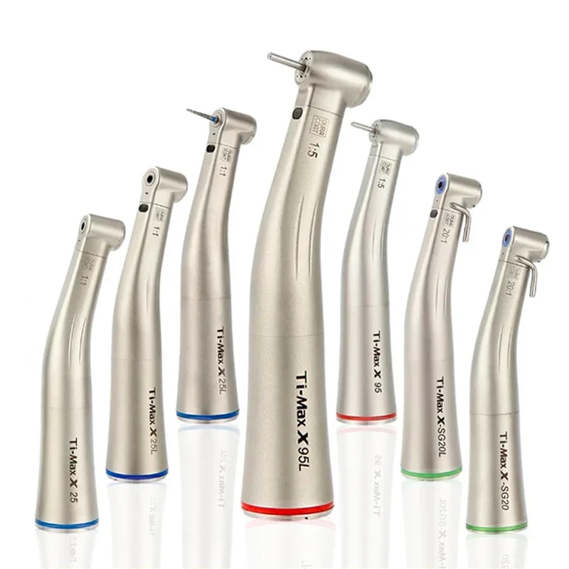 Nsk 1:5 Contrangolo Dentale Manipolo Pulsante Aumentare La Velocità Manipolo Mini Testa Ti Max X95L Interno Spruzzo D'Acqua Anello Rosso